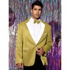Lars Amadeus Men's Shiny Color Block Collared Party Metallic Blazer with Bow Tie - 2 of 4