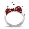 Slickblue Women’s Stainless Steel Ring, High Polished No Plating, Ruby Crystal Bow Accent, Fashion Band, Sizes 5-10 - 3 of 4