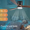Duclsaty 42" wood Ceiling Fan with light, Color-Changing LED, Flush Mount, Low profile Wood Blades, Remote, Brown/Black - 2 of 4