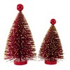 Cody Foster 11.25 In Gold Flaked Red Bottle Brush Tree Set Gold Tipped Wood Base Bottle Brush Trees - image 3 of 3