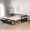 Bellemave Twin Daybed with Storage Drawers, Extendable Twin to King Day Bed with Slats for Kids, Teens, Adults, Espresso Daybed Twin to King Size - 3 of 4