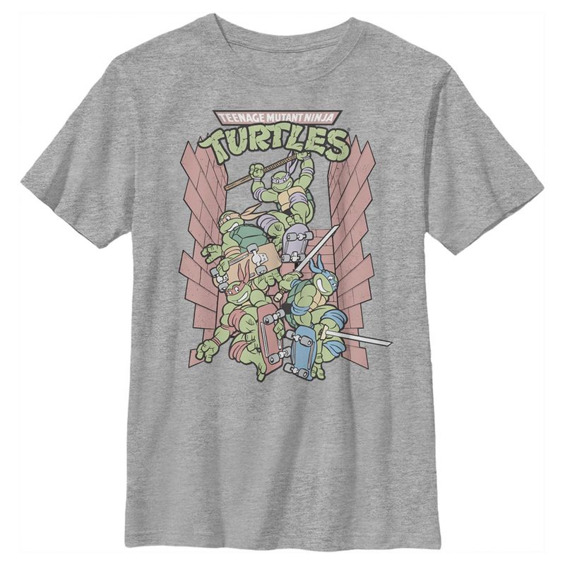 Boy's Teenage Mutant Ninja Turtles Brick Jump T-Shirt, 1 of 5