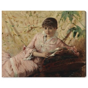Art Remedy Parisienne reading by Albert Edelfelt Classic Landscape and Portrait Wall Art Unframed - 1 of 4
