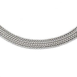 Black Bow Jewelry 14.75mm Braided Mesh Link Necklace in Sterling Silver, 18 Inch - 1 of 4
