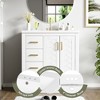 Okak 30" Multi-function Bathroom Vanity with Ceramic Sink, Freestanding Large Storage Bathroom Cabinet with Soft Closing Doors & 3 Drawers, White - 3 of 4