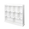 NicBex Bookcases for Living Room 3-tier 47.24" H Storage Cabinet Bookcase with 10-shelf Bookcase for Home Office - 3 of 4