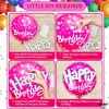 KatchOn, Happy Birthday Balloon Pink Set - Huge, 23 Inch, Pack of 5 | Pink Happy Birthday Balloons, Pink Heart Balloons - 4 of 4