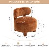 Fur Upholstered Slipper Chair,Armless Accent Chair with Curved Backrest, Bedroom Vanity Chair, Faux Fur Side Chair-The Pop Home - 3 of 4