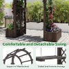 Garden Arbor with Planter Boxes and Swing Outdoor Arch Trellis with Pergola for Climbing Plants - 4 of 4