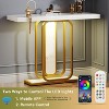Gulches Modern 41" Console Sofa Table with LED Lights, Faux Marble Top & Gold Metal Frame, White - 3 of 4