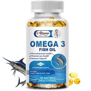 Alliwise Omega-3 Fish Oil Capsules with Triglyceride EPA & DHA Fatty Acids- Heart, Brain & Joint Support - 120ct - 1 of 4