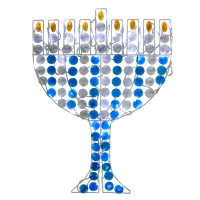 Northlight 24" LED Lighted Wide Angle  Menorah - Blue/Cool White