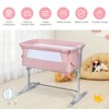 Infans Portable Baby Bedside Bassinet Infant Travel Bassinet Crib W/Carrying Bag Pink - 4 of 4