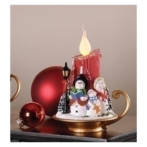 Roman 7 Vibrantly Colored Led Lighted Caroling Snowman Family Christmas Candle Lamp Target