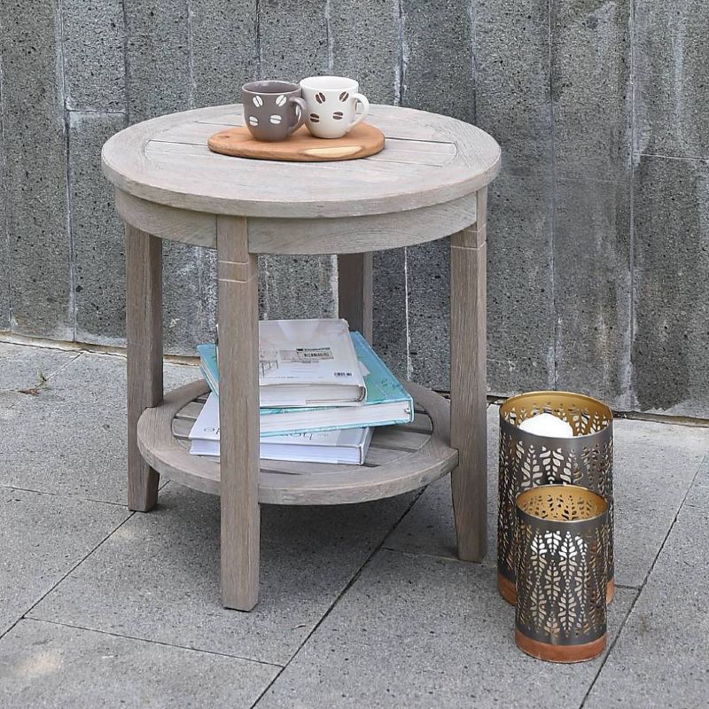 Cambridge Casual Teak Round Sherwood Patio Accent Table , 3 of 10