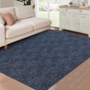 Area Rug, Non Slip Machine Washable Soft Rug - Modern Solid Textured Low Pile Carpet for Living Room, Bedroom, Dining Room, Office - 4 of 4