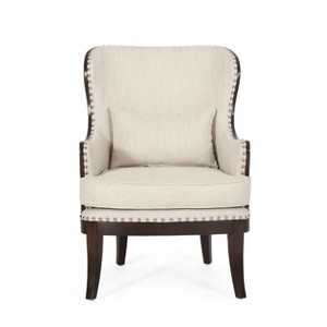 Mantua Contemporary Fabric Upholstered Accent Chair with Nailhead Trim - Christopher Knight Home - 1 of 4