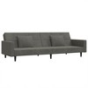 vidaXL 2-Seater Sofa Bed with Two Pillows Dark Gray Velvet - 2 of 4