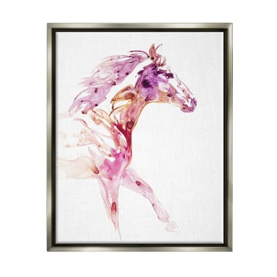 Stupell Industries Abstract Pink Horse GallopingFloater Canvas Wall Art