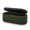 Oval Storage Ottoman Bench,Upholstered Teddy Fabric Footstools,End Of Bed Stool With Safety Hinge For Bedroom, Living Room, Entryway-Cuddlewood - 4 of 4