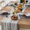 Design Imports  Braided Stripe Jacquard Fringe Table Runner, 15X108", Cool Gray - 4 of 4
