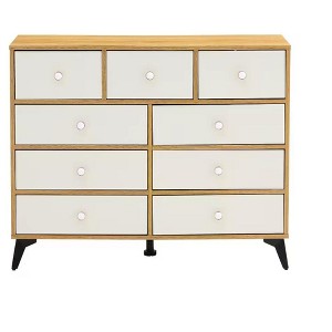Mid-Century Modern Sideboard Decorative Storage Cabinet, CENGHU Side Table with 9 Drawers, Bedside Table for Living Room, Kitchen, Bedroom, Hallway - 1 of 4