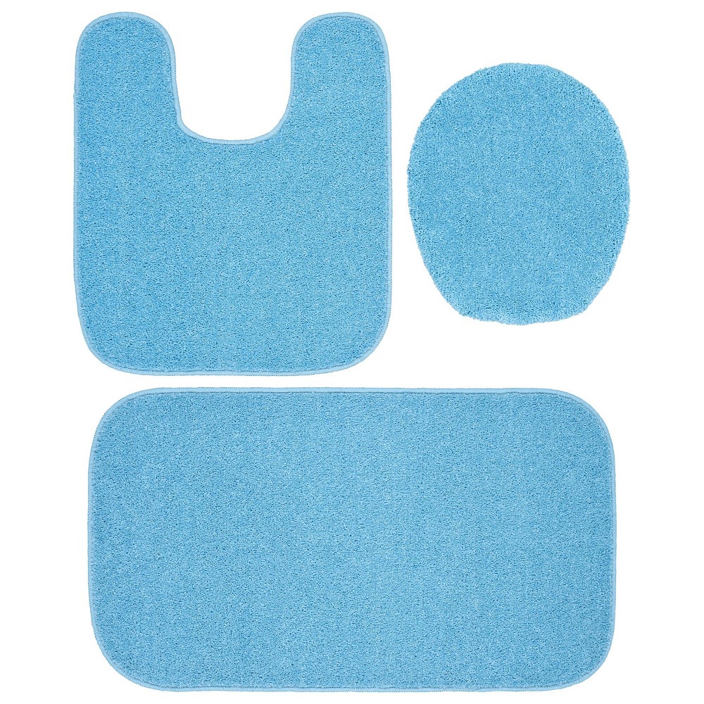 Photos - Bath Mat Garland Rug Gramercy 3pc Washable Bathroom Rug Set Basin Blue