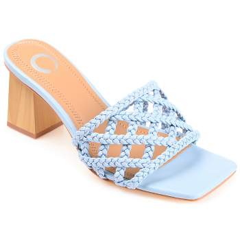 Journee Collection Womens Evvie Tru Comfort Foam Open Square Toe Block Heel Sandals