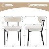 Dining Chairs Set of 2, Mid Century Modern Boucle Upholstered Dining Room Chairs with Curved Backrest, Thick Padded Seat Cushion & Sturdy Metal Legs - 4 of 4
