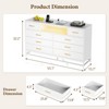 Modern 8 Drawers Wood Dressers for Bedroom,55" Wide Chest of Drawers,Wooden Dresser TV Stand with LED Lights Power Outlet,for Living Room,Hallway - 3 of 4