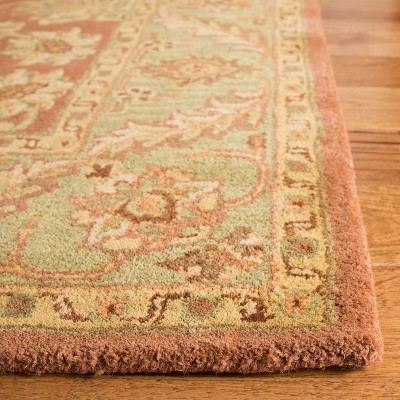 Rustic Elegance 24" Rust/Green Hand-Tufted Wool Accent Rug