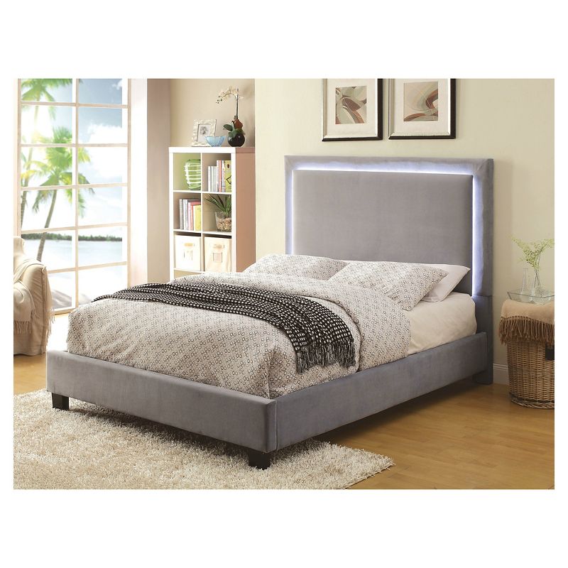 Shanelle Modern Fabric Platform Bed with Led Trim - miBasics, 3 of 7