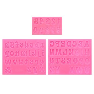 Unique Bargains Letter Number Silicone Polymer Clay Fondant Template for Crafts Air Dry DIY Candy 3 Pcs - 1 of 4