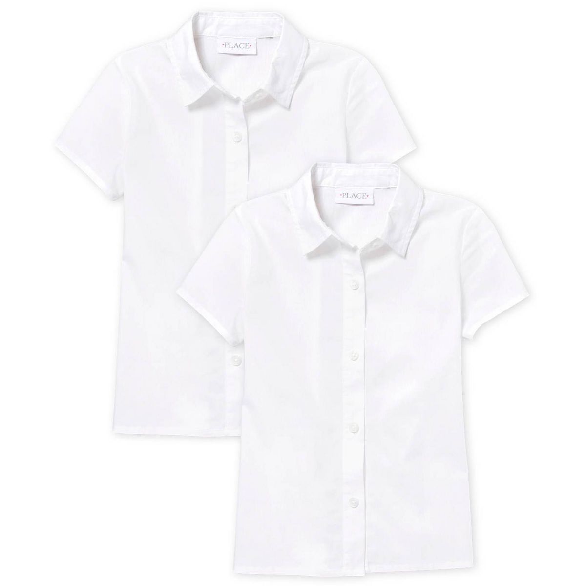 The Children's Place Girls Uniform Short Sleeve Button Up Shirt 2-Pack