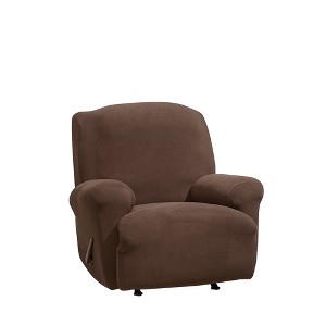Chocolate Stretch Morgan Wing Recliner Slipcover - Sure Fit, Brown