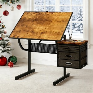 LOVSON 1500-Piece Adult Jigsaw Puzzle with Metal Tabletop, Featuring 4 Trays and 2 Storage Drawers (Black) - The Perfect Gift Choice - 1 of 4