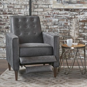 Modern Recliner Armchair, Upholstered Lounge Chair with Button-Tufted Backrest for Living Room or Bedroom – Cuddlewood - 1 of 4