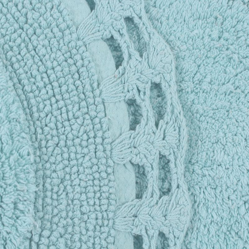 Hampton Crochet Collection Cotton Reversible Tufted Bath Rug - Home Weavers, 4 of 5