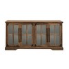 58" Two-Tone Glass-Door Farmhouse TV Stand with Adjustable Shelves, Soft-Close Hinges, and Cord Management for Living Room and Bedroom - 2 of 4