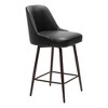 HomeRoots 26" Black And Bronze Faux Leather And Steel Counter Height Swivel Bar Chair - 4 of 4