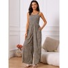 INSPIRE CHIC Women's Printed Overalls One Piece Sleeveless Split Wide Leg with Pockets Jumpsuits - 3 of 4