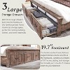 SinCiDo Farmhouse King Size Bed Frame w/51" Tall Headboard, Roman Column Footboard & 3 Spacious Storage Drawers, No Box Spring Needed - 4 of 4