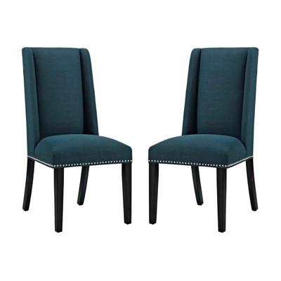Set of 2 Baron Dining Chair Fabric Azure - Modway