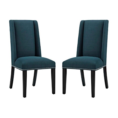 Set of 2 Baron Dining Chair Fabric Azure Modway