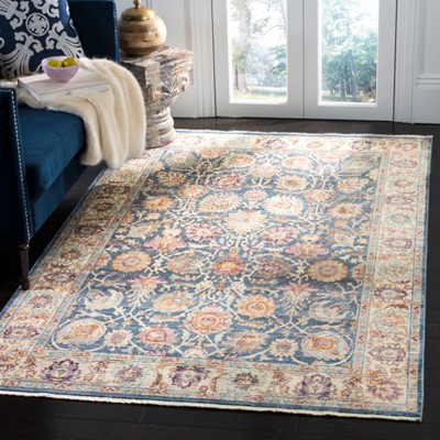 Handmade Blue Viscose Rectangular Area Rug 3' x 5'