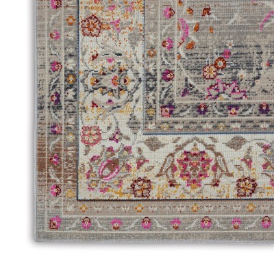 Gray Hand-Knotted Wool and Synthetic Rectangular Rug