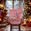 Unique Bargains Dining Chair Slipcovers Linen Pink 22.83" x 19.29" 1Pc - 2 of 4