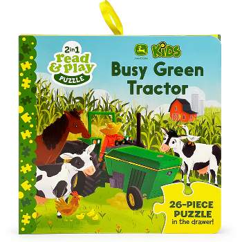 John Deere Kids Busy Green Tractor - (2 in 1 Read & Play) by  Jack Redwing (Board Book)