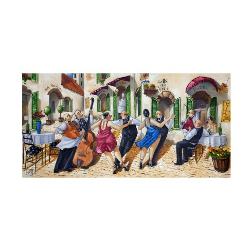 Trademark Fine Art - Ronald West Dancing At Cafe Da Vinci Canvas Art ...