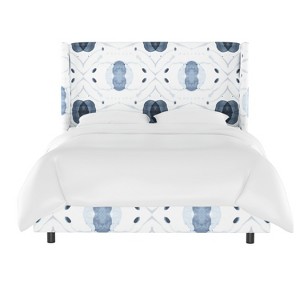 Laura Wingback Bed Twin Delray Blue - Cloth & Co.